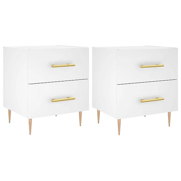 vidaXL Nachttische 2 Stk Weiß 40x35x47,5 cm Holzwerkstoff Modell 14 günstig online kaufen