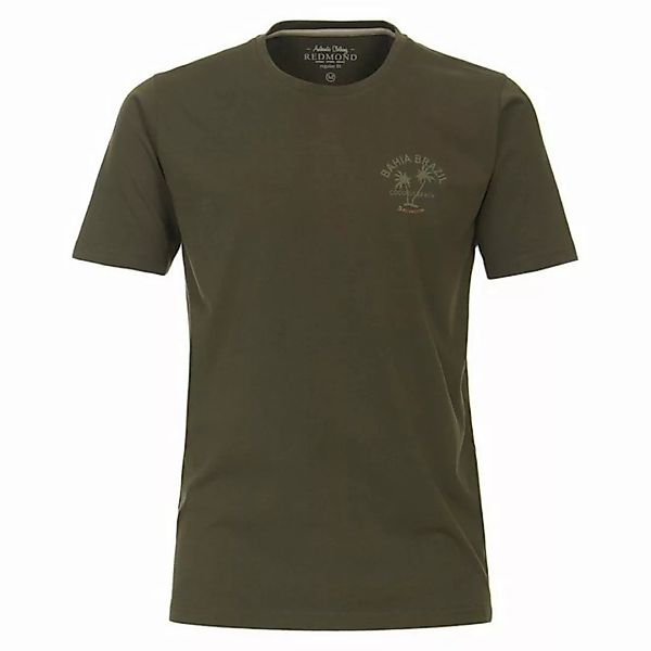 Redmond Rundhalsshirt Große Größen Herren T-Shirt oliv modischer Print Redm günstig online kaufen