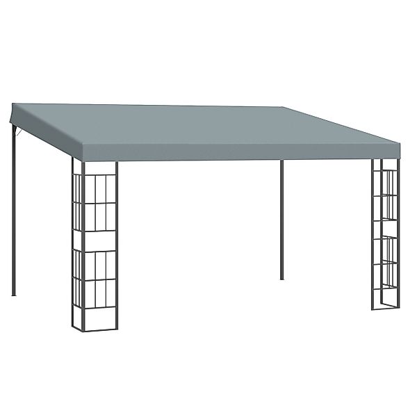 Outsunny Pergola Gartenpavillon 4 x 3 m Überdachung Zelt aus Metall & Polye günstig online kaufen