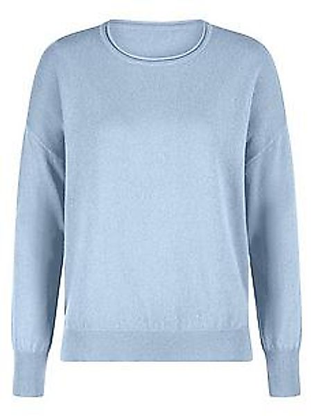 Rundhals-Pullover Kaschmir Peter Hahn blau günstig online kaufen