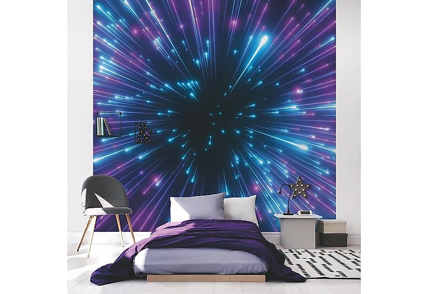 Bilderdepot24 Fototapete Gamer Neon Feuerwerk Wanddeko Modern Kunst 3D-Effe günstig online kaufen