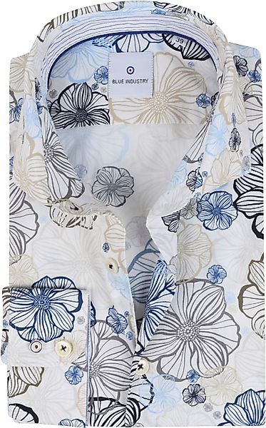 Blue Industry Hemd Blau Beige Blume - Größe 41 günstig online kaufen