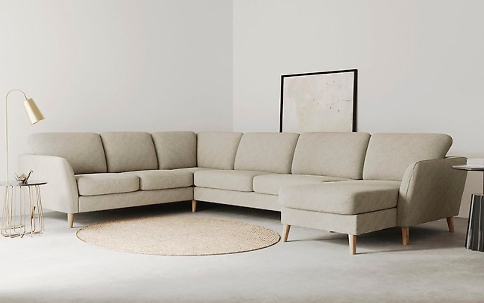 Home affaire Wohnlandschaft »MARSEILLE XXL 349cm, U-Form, Ottomane rechts/l günstig online kaufen