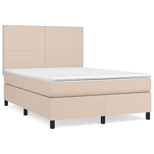 vidaXL Bettgestell, Boxspringbett Matratze Cappuccino-Braun 140x190cm Kunst günstig online kaufen