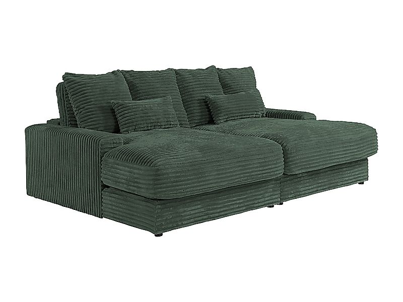 3-Sitzer-Sofa mit bequemer Sitztiefe aus Samtstoff in Weihnachtsgrün CALAZO günstig online kaufen
