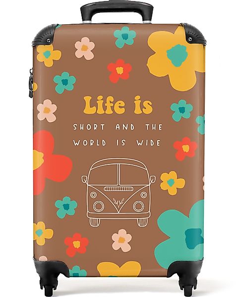 NoBoringSuitcases.com© Hartschalen-Trolley Zitate - Blumen - günstig online kaufen