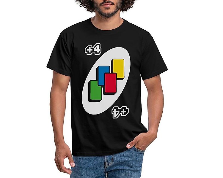 Spreadshirt T-Shirt UNO +4 Design Vier-Ziehen-Karte Männer T-Shirt (1-tlg) günstig online kaufen