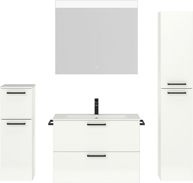 nobilia® Badmöbel-Set »Tolvina« vormontiert, mit Soft-Close, 4 Stk. tlg. in günstig online kaufen