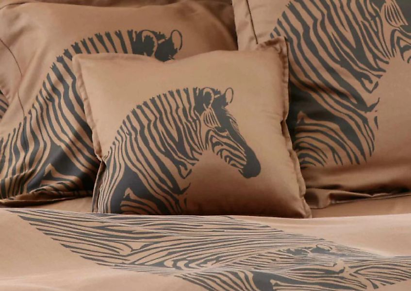 Anemos Bettwäsche Zebra Kissenbezug Dunkelbraun günstig online kaufen