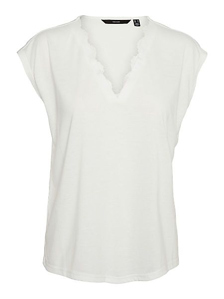 VERO MODA Spitzenverziertes T-shirt Damen White günstig online kaufen