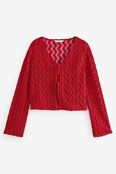 Next Strickweste Gehäkelte Strickjacke zum Binden günstig online kaufen
