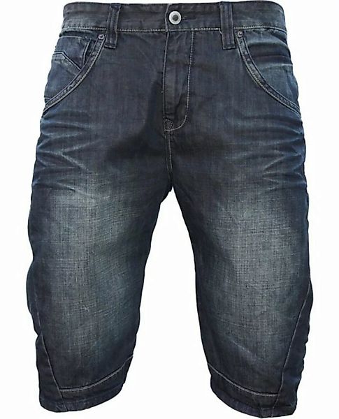 Shine Original Jeansshorts dunkelblau mit cooler Faltenbildung günstig online kaufen