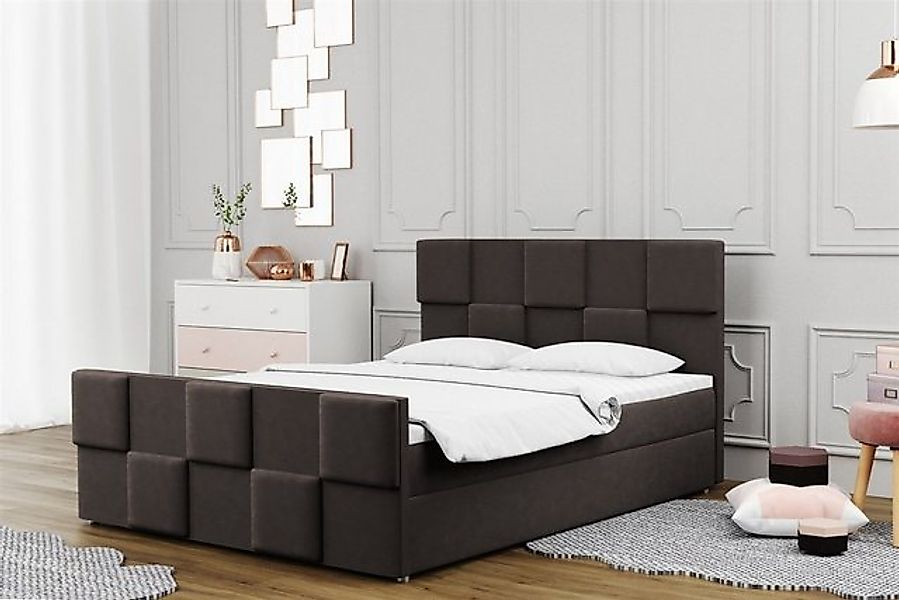 Fun Möbel Boxspringbett Boxspringbett Schlafzimmerbett MURILO in Stoff Mono günstig online kaufen