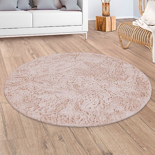 Paco Home Hochflor-Teppich "Silky 591" rund 37 mm Höhe Uni Farben, besonder günstig online kaufen