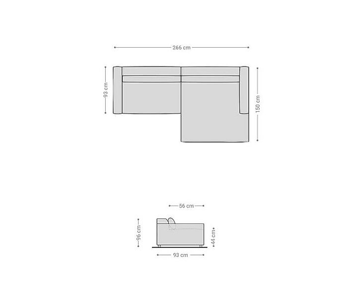 DELIFE Ecksofa Brom, Lederimitat Braun 270x150 cm Recamiere rechts günstig online kaufen