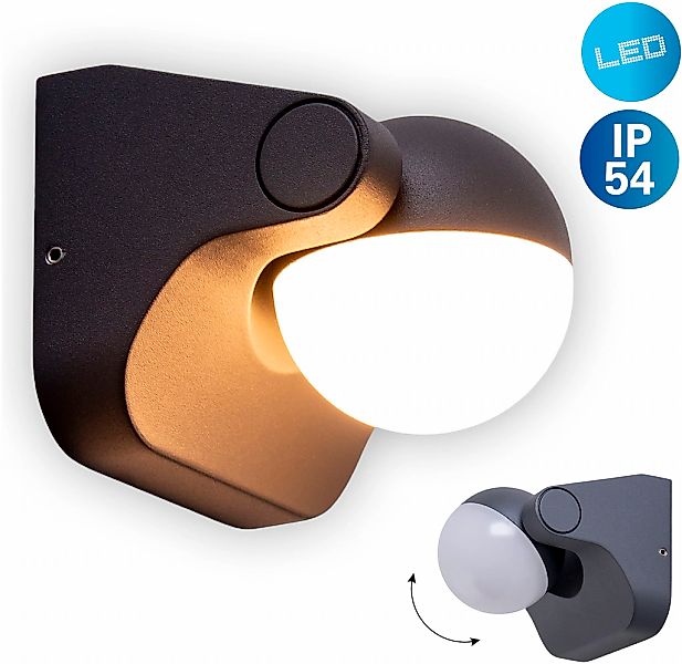 näve LED Außen-Wandleuchte »Pallas«, 1 flammig, schwenkbar anthrazit warmwe günstig online kaufen