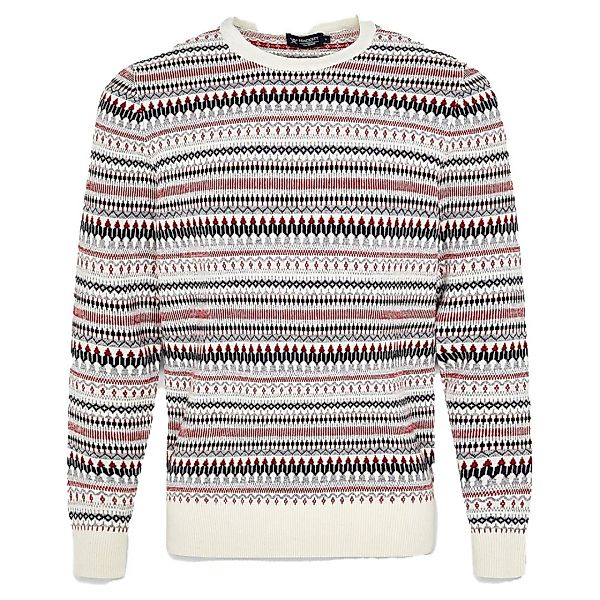 Hackett Fairisle Rundhalsausschnitt Sweater M Ecru Multi günstig online kaufen