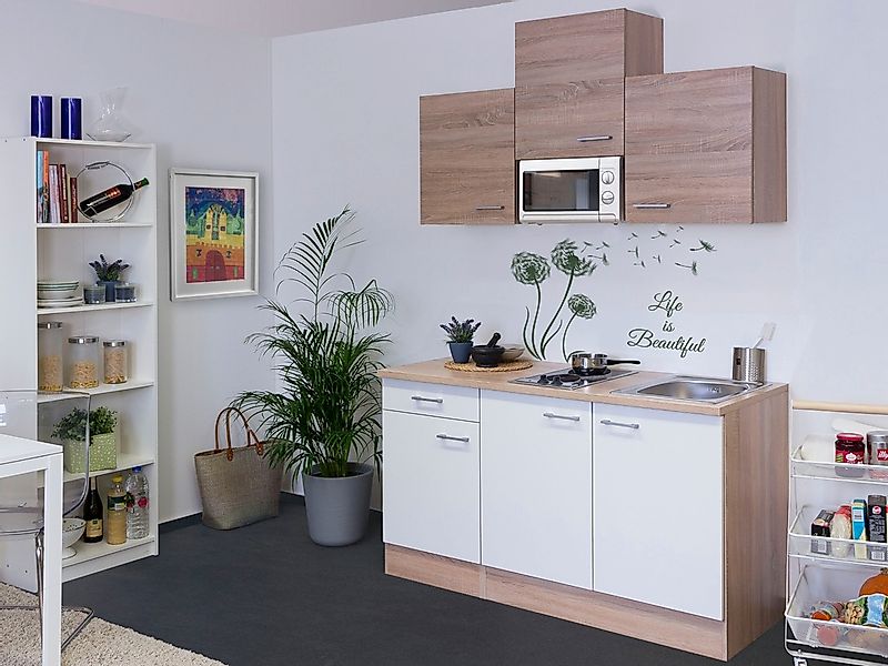 Flex-Well Küchenzeile "Samoa" Gesamtbreite 150cm, mit Mikrowelle und Kochfe günstig online kaufen