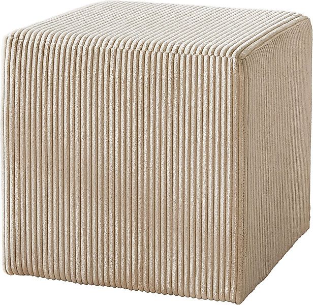 DELIFE Sitzhocker Dado, Cord Beige 45x45 cm günstig online kaufen