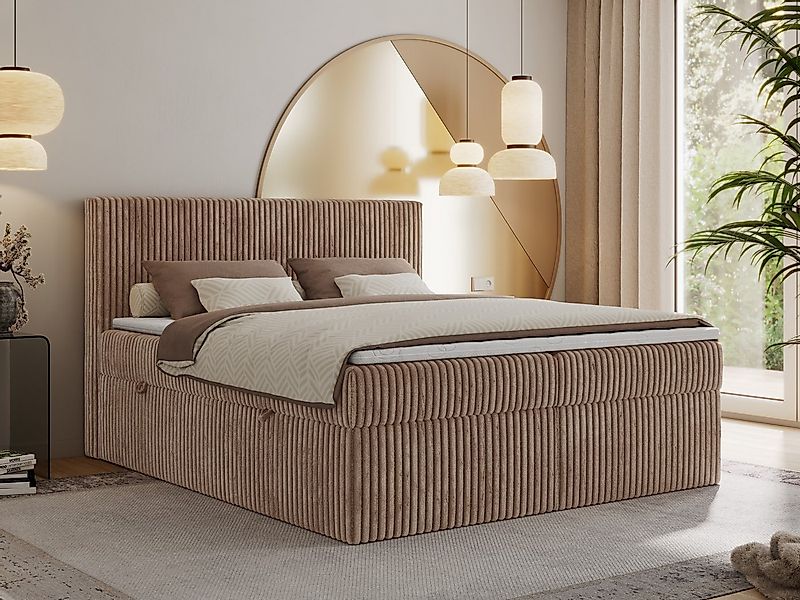 MKS MÖBEL Boxspringbett TILIANO (Packung, Set, Gepolstertes Kopfteil, Visco günstig online kaufen