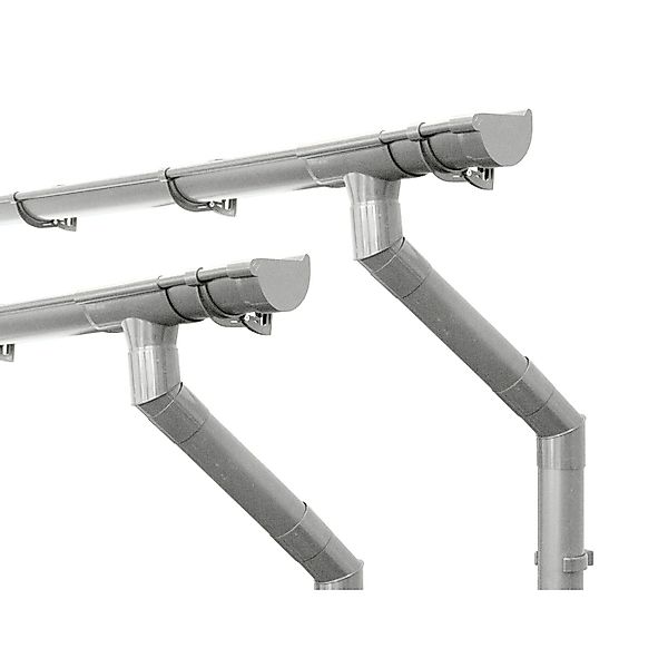 Inefa Dachrinnen Set PVC 2x 6m NW 100 Halbrund Gartenhaus Grau günstig online kaufen