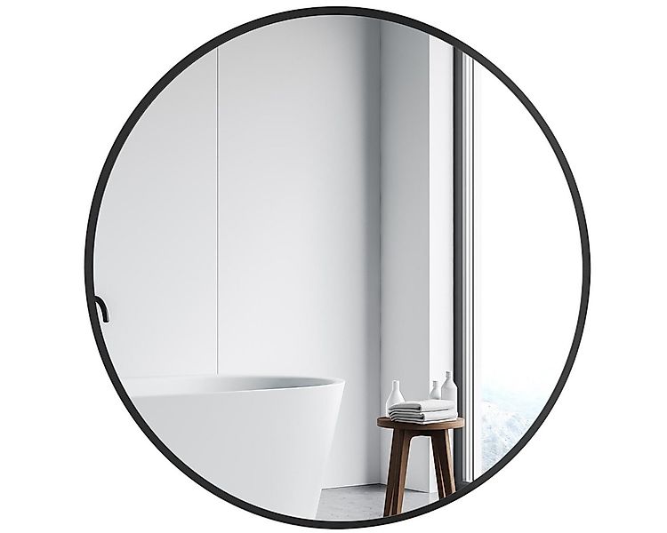 GOEZES Badspiegel Rund Schwarz 60 80 50 70 40 Wandspiegel Metall Rahmen Flu günstig online kaufen
