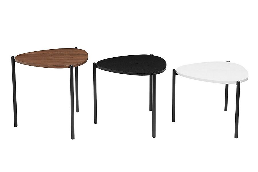 INOSIGN Couchtisch Alek, modernes 3tlg. Tischset walnuß, weiß und schwarz günstig online kaufen