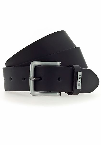 MUSTANG Ledergürtel, Mit Metall-Logo auf der Schlaufe, 3,5 cm günstig online kaufen