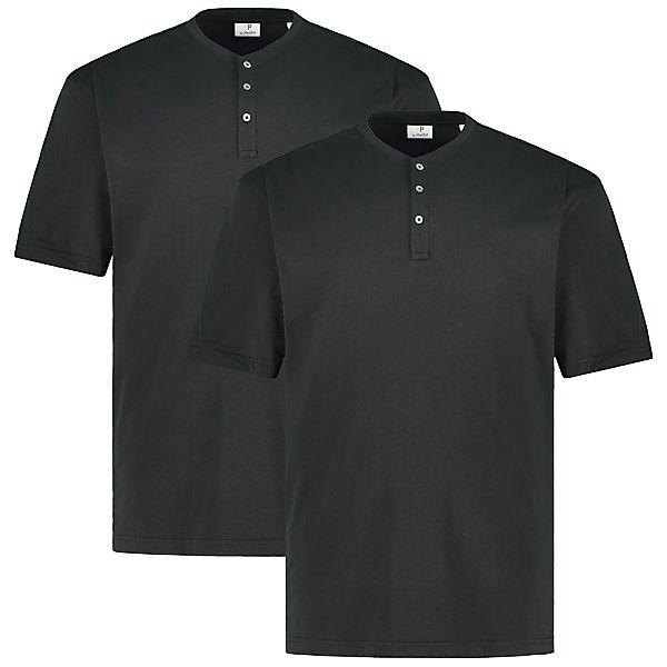 Pfundskerl Doppelpack Shirt mit Serafinokragen Farbe schwarz Größe: 5XL günstig online kaufen