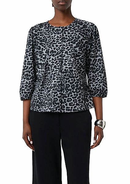 Comma Klassische Bluse, mit All-Over-Leo Print günstig online kaufen