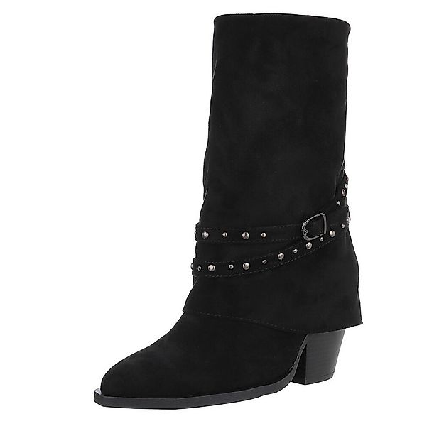 Ital-Design Damen Stiefel mit Nieten und Riemen für Freizeit und Alltag Wes günstig online kaufen