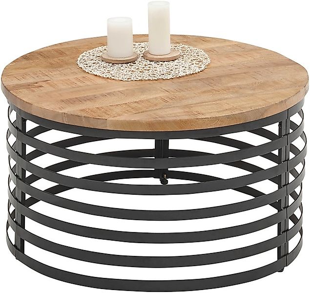 Stolkom Couchtisch »Marly Massivholztisch rund, Wohnzimmertisch, BxH 80x40 günstig online kaufen