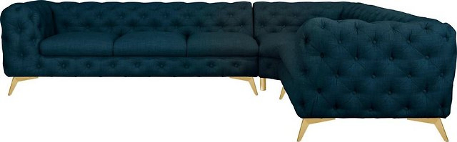 Leonique Chesterfield-Sofa "Ecksofa GLYNIS L-Form mit Wellenunterfederung, günstig online kaufen