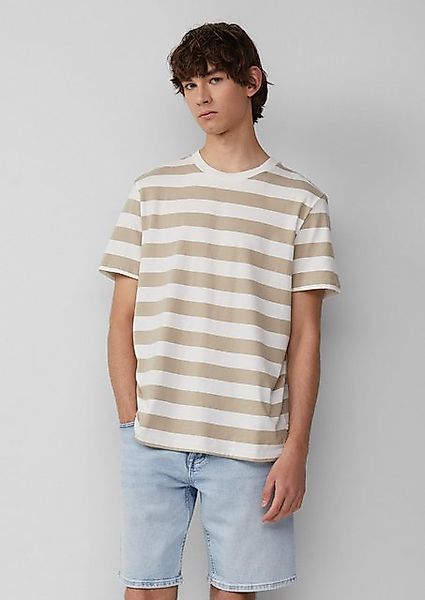 QS Kurzarmshirt T-Shirt mit Rundhalsausschnitt und Blockstreifen günstig online kaufen