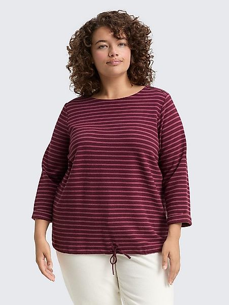 TOM TAILOR PLUS 3/4-Arm-Shirt T-Shirt Plus Size - Langarmshirt mit Knopf-De günstig online kaufen