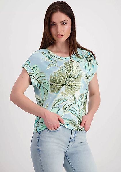 Monari Rundhalsshirt mit Blumenmuster günstig online kaufen