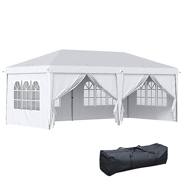Outsunny Faltpavillon mit Seitenwänden, 5,85 x 2,95 m Gartenpavillon mit UV günstig online kaufen