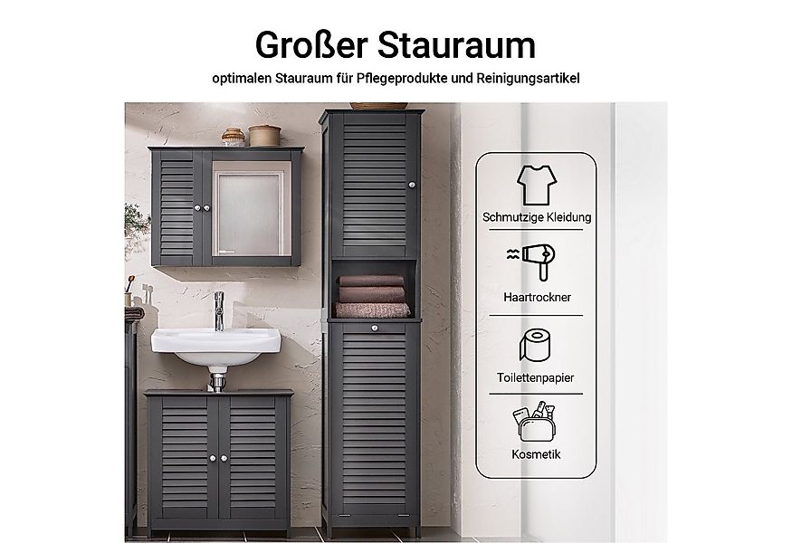 SoBuy Hochschrank BZR124, Badschrank schmal, Badschrank mit Regal, Badezimm günstig online kaufen
