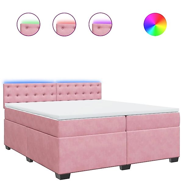 vidaXL Boxspringbett mit Matratze Rosa 200x200 cm Samt 3288719 günstig online kaufen