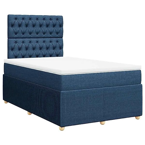 vidaXL Boxspringbett mit Matratze Blau 120x190 cm Stoff 3294308 günstig online kaufen