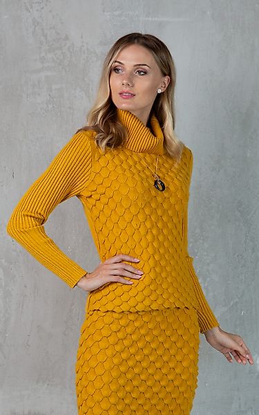Passioni Rollkragenpullover mit strukturiertem Strickdesign und günstig online kaufen