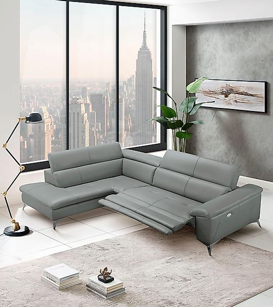 Egoitaliano Ecksofa »Martine«, mit Ottomane, elektrischer Relaxfunktion und günstig online kaufen