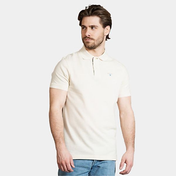 Barbour  Poloshirt tartan pique polo shirt - antique white günstig online kaufen