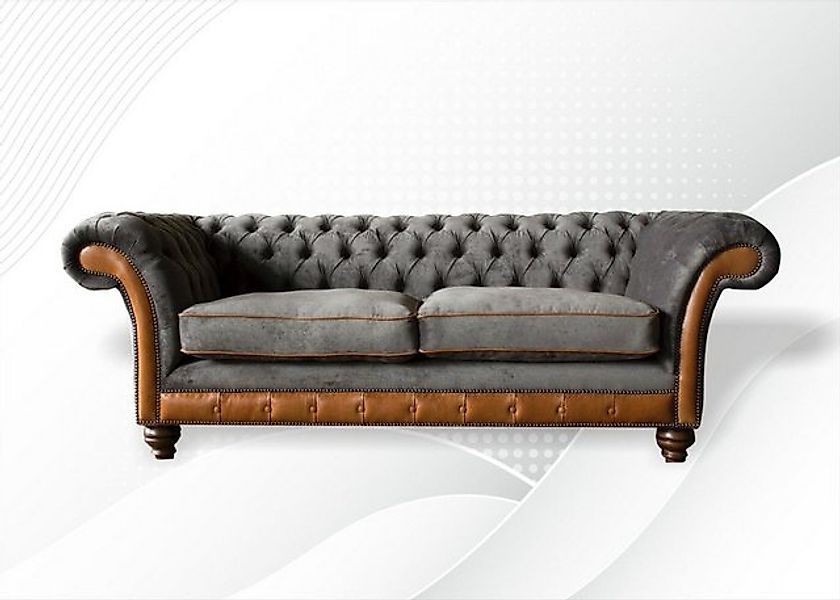 JVmoebel Chesterfield-Sofa Chesterfield Sofa hochwertig massiv Holz Handarb günstig online kaufen