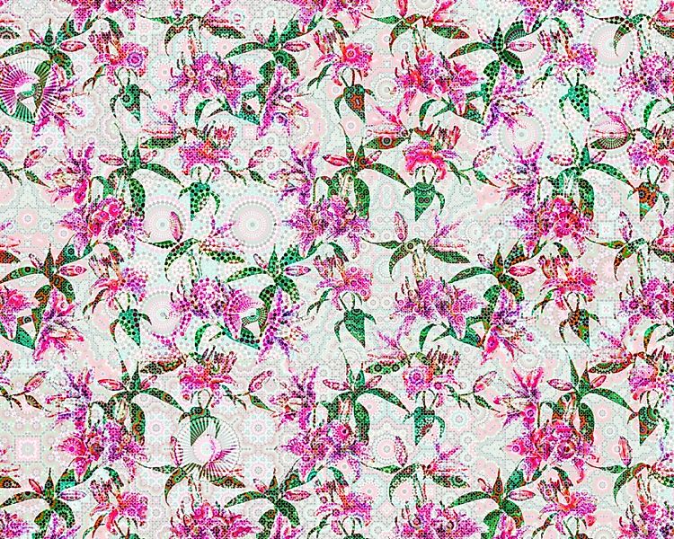 Fototapete "mosaic lilies2" 4,00x2,70 m / Strukturvlies Klassik günstig online kaufen