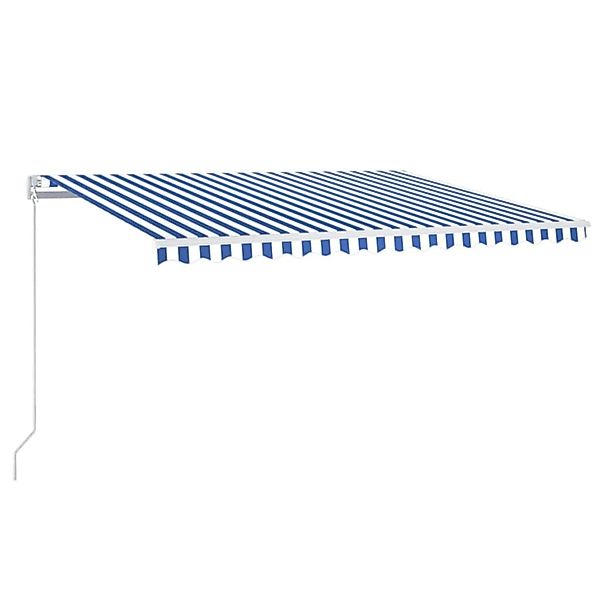 furnicato Markise Manuell Einziehbar 400x350 cm Blau und Weiß günstig online kaufen