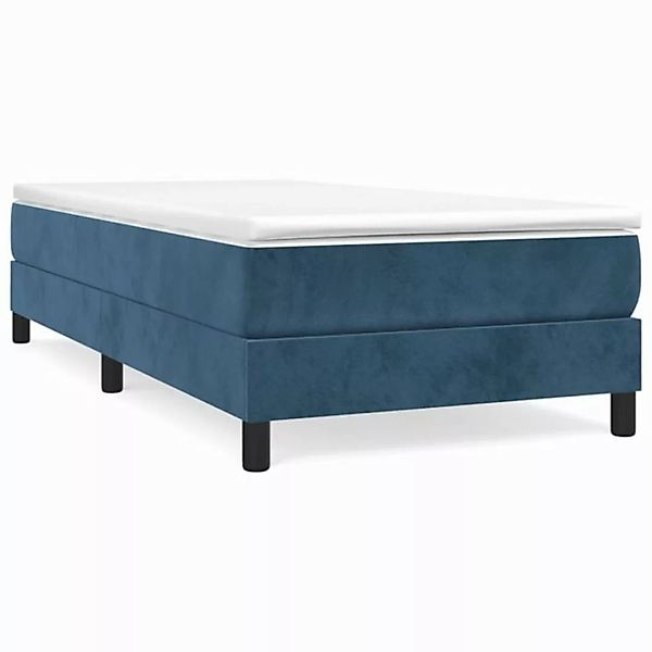 furnicato Bett Boxspringbett mit Matratze Dunkelblau 90x200 cm Samt (1-tlg) günstig online kaufen