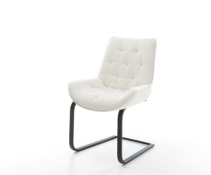 Freischwinger Taimi-Flex Bouclé Soft Beige Freischwinger flach Schwarz günstig online kaufen