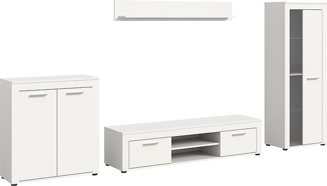 INOSIGN Wohnwand »Aosta, Breite 330cm, best. aus Highboard, Lowboard, Wandb günstig online kaufen