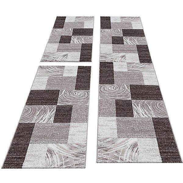 Carpettex Kurzflor-Bettumrandung Abstrakt Kariert Design, Höhe günstig online kaufen